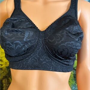 *Free Gift* Playtex Black Floral Lace Bra 42C NWT
